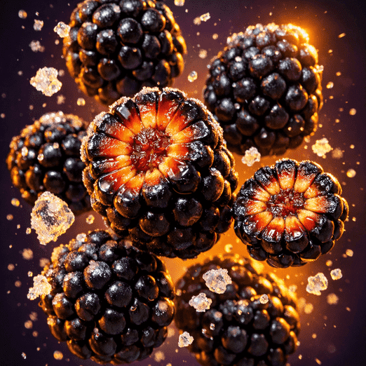 Moras negras en fondo brillante